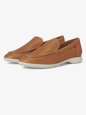 Marc Joseph Perforated Cognac Slip-On Loafers